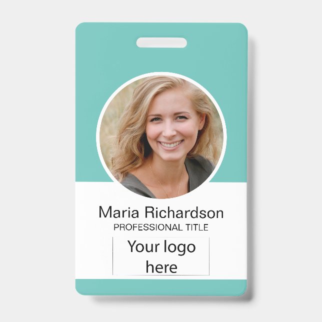 Custom Employee, Photo, Bar Code, Logo, Name Badge ID Badge (Front)