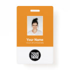 Custom Employee Photo, Bar Code, Logo, Name Badge