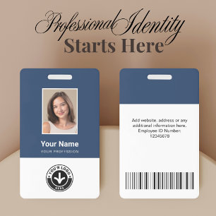 Custom Employee Photo, Bar Code, Logo, Name Badge ID Badge