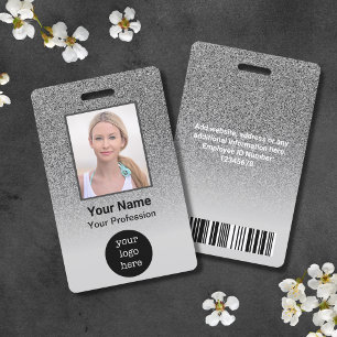 Custom Employee Photo, Bar Code, Logo, Name Badge ID Badge