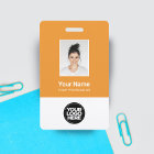 Custom Employee Photo, Bar Code, Logo, Name Badge
