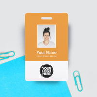 Custom Employee Photo, Bar Code, Logo, Name Badge