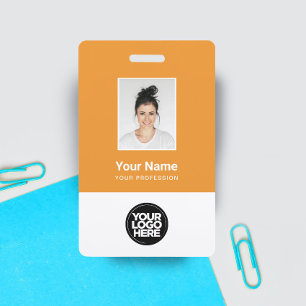 Custom Employee Photo, Bar Code, Logo, Name Badge ID Badge