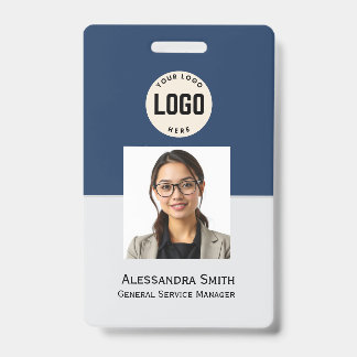 Custom Employee Photo, Bar Code, Logo, Name Badge ID Badge