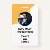 Custom Employee Photo, Bar Code, Logo, Name Badge