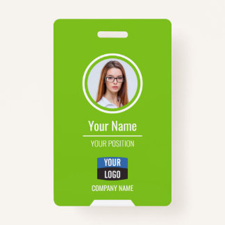 Custom Employee Photo, Bar Code, Logo, Name Badge ID Badge