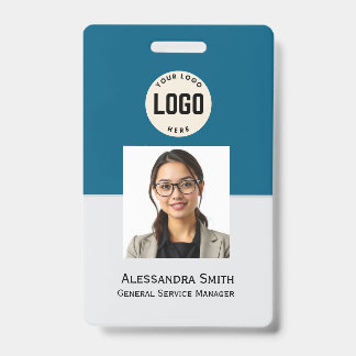 Custom Employee Photo, Bar Code, Logo, Name Badge ID Badge