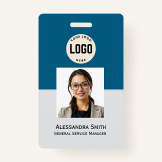 Custom Employee Photo, Bar Code, Logo, Name Badge ID Badge