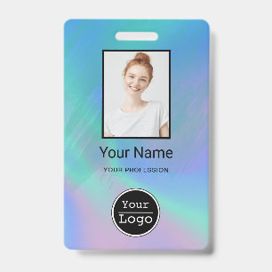 Custom Employee Photo, Bar Code, Logo, Name Badge ID Badge