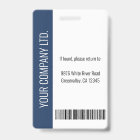 Custom Employee Photo, Bar Code, Logo, Name Blue