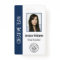 Custom Employee Photo, Bar Code, Logo, Name Blue