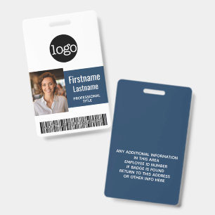 Custom Employee - Photo, Bar Code, Logo, Name ID Badge
