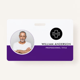 Custom Employee Photo, Bar Code, Logo, Name ID Badge