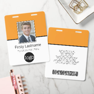 Custom Employee - Photo, Bar Code, Logo, Name ID Badge