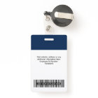 Custom Employee Photo, Bar Code, Logo, Name