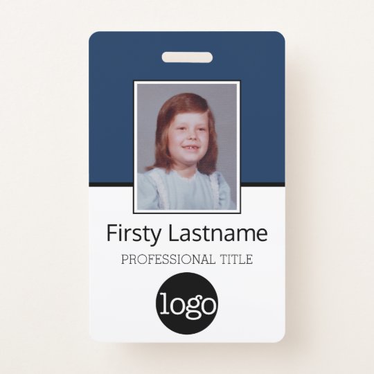 Custom Employee Bar Code Logo Name ID Badge