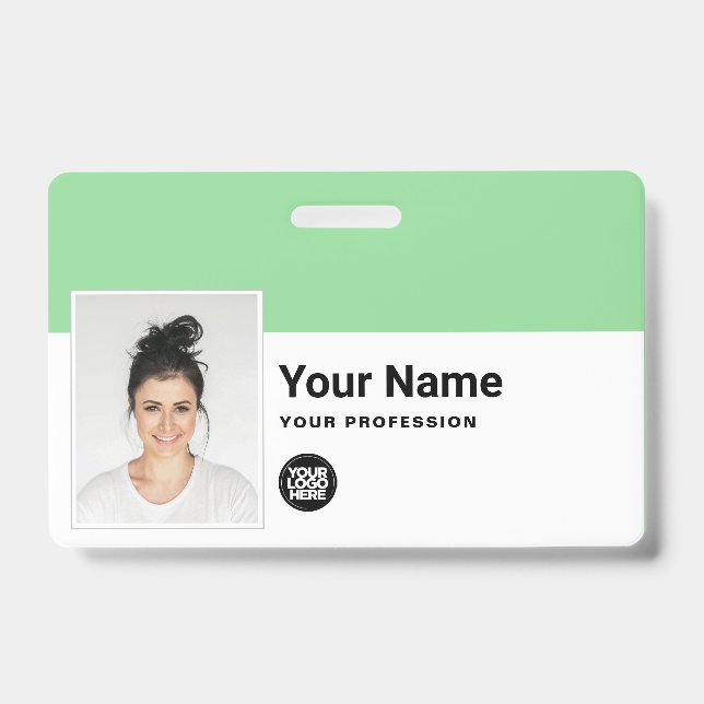Custom Employee - Photo, Bar Code, Logo, Name ID Badge (Front)
