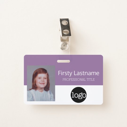 Custom Employee Bar Code Logo Name ID Badge