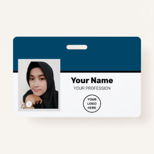 Custom Employee Photo - Bar Code - Logo - Name ID Badge