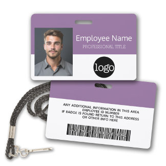 Custom Employee - Photo, Bar Code, Logo, Name ID Badge