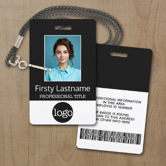 Custom Employee - Photo, Bar Code, Logo, Name ID Badge