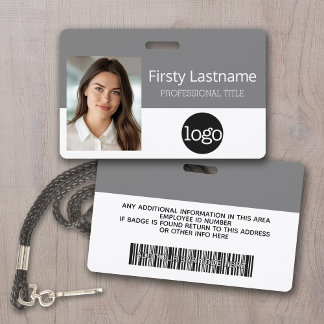 Custom Employee - Photo, Bar Code, Logo, Name ID Badge