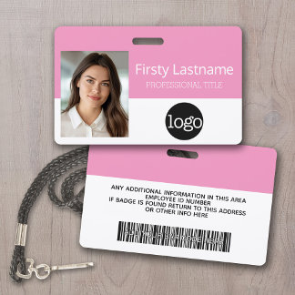 Custom Employee - Photo, Bar Code, Logo, Name ID Badge