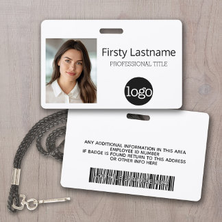 Custom Employee - Photo, Bar Code, Logo, Name ID Badge