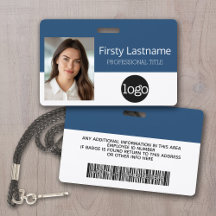 Custom Employee - Photo, Bar Code, Logo, Name