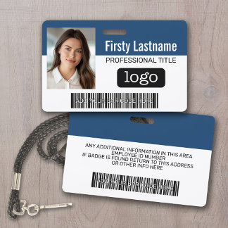 Custom Employee - Photo, Bar Code, Logo, Name ID Badge