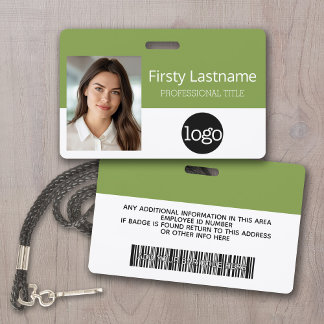 Custom Employee - Photo, Bar Code, Logo, Name ID Badge