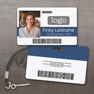 Custom Employee - Photo, Bar Code, Logo, Name ID Badge