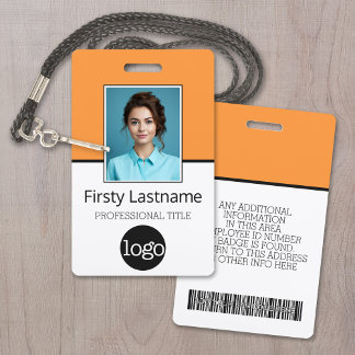 Custom Employee - Photo, Bar Code, Logo, Name ID Badge