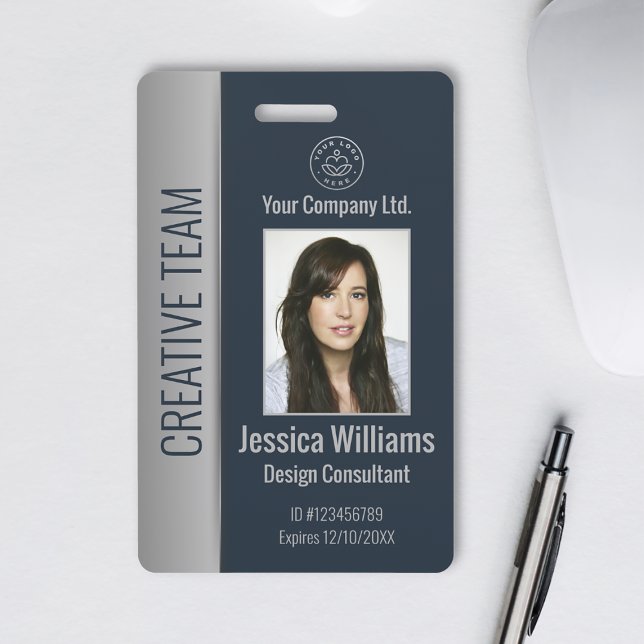 Custom Employee Photo, Bar Code, Logo, Name ID Badge (Creator Uploaded)