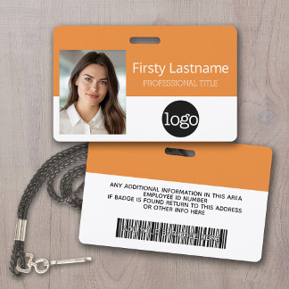 Custom Employee - Photo, Bar Code, Logo, Name ID Badge