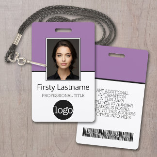 Custom Employee - Photo, Bar Code, Logo, Name ID Badge