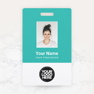 Custom Employee Photo, Bar Code, Logo, Name ID Badge