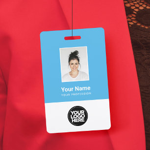 Custom Employee Photo, Bar Code, Logo, Name ID Badge