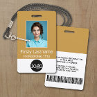 Custom Employee - Photo, Bar Code, Logo, Name