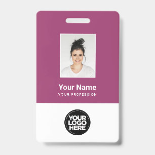 Custom Employee Photo, Bar Code, Logo, Name ID Badge