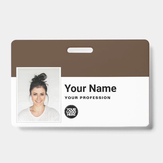 Custom Employee - Photo, Bar Code, Logo, Name ID Badge (Front)