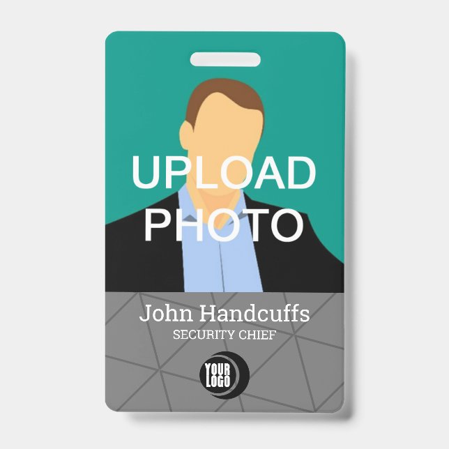 Custom Employee - Photo, Bar Code, Logo, Name ID Badge (Front)