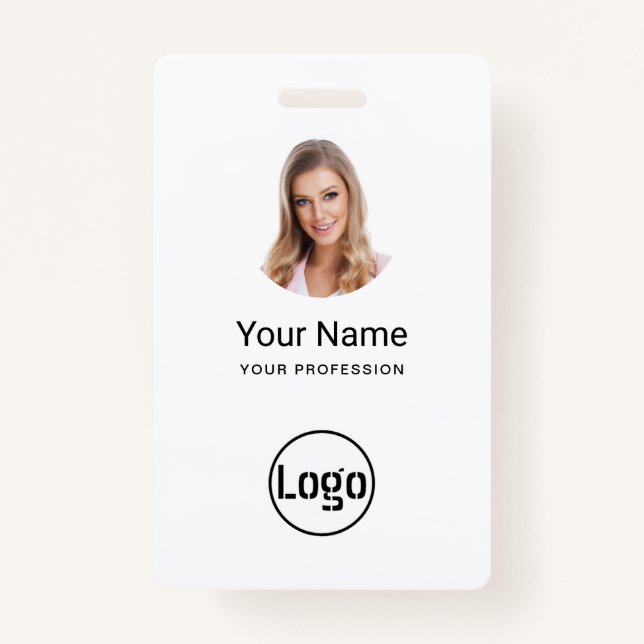 Custom Employee - Photo, Bar Code, Logo, Name  ID Badge (Front)