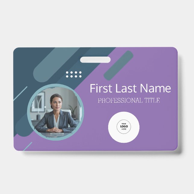 Custom Employee - Photo, Bar Code, Logo, Name  ID Badge (Front)