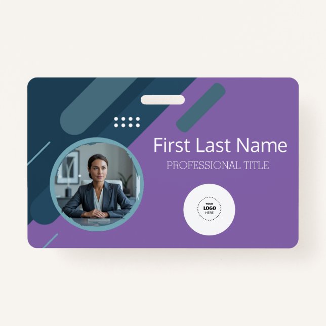 Custom Employee - Photo, Bar Code, Logo, Name  ID Badge (Front)