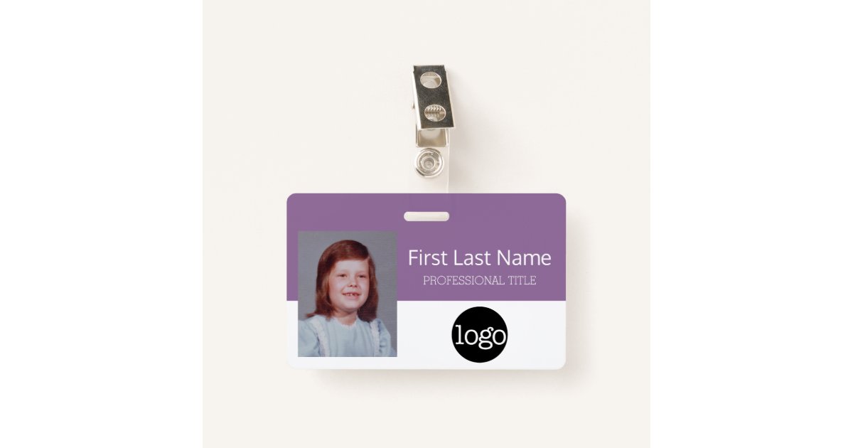 Custom Employee - Photo, Bar Code, Logo, Name ID Badge | Zazzle.co.uk