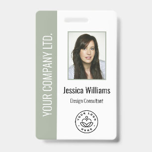 Custom Employee Photo, Bar Code, Logo, Name Sage ID Badge