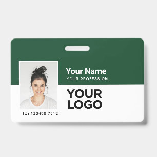Custom Employee   Photo Bar or Qr Code Logo Name ID Badge