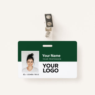 Custom Employee Photo Bar or Qr Code Logo Name ID Badge