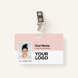 Custom Employee   Photo Bar or Qr Code Logo Name ID Badge